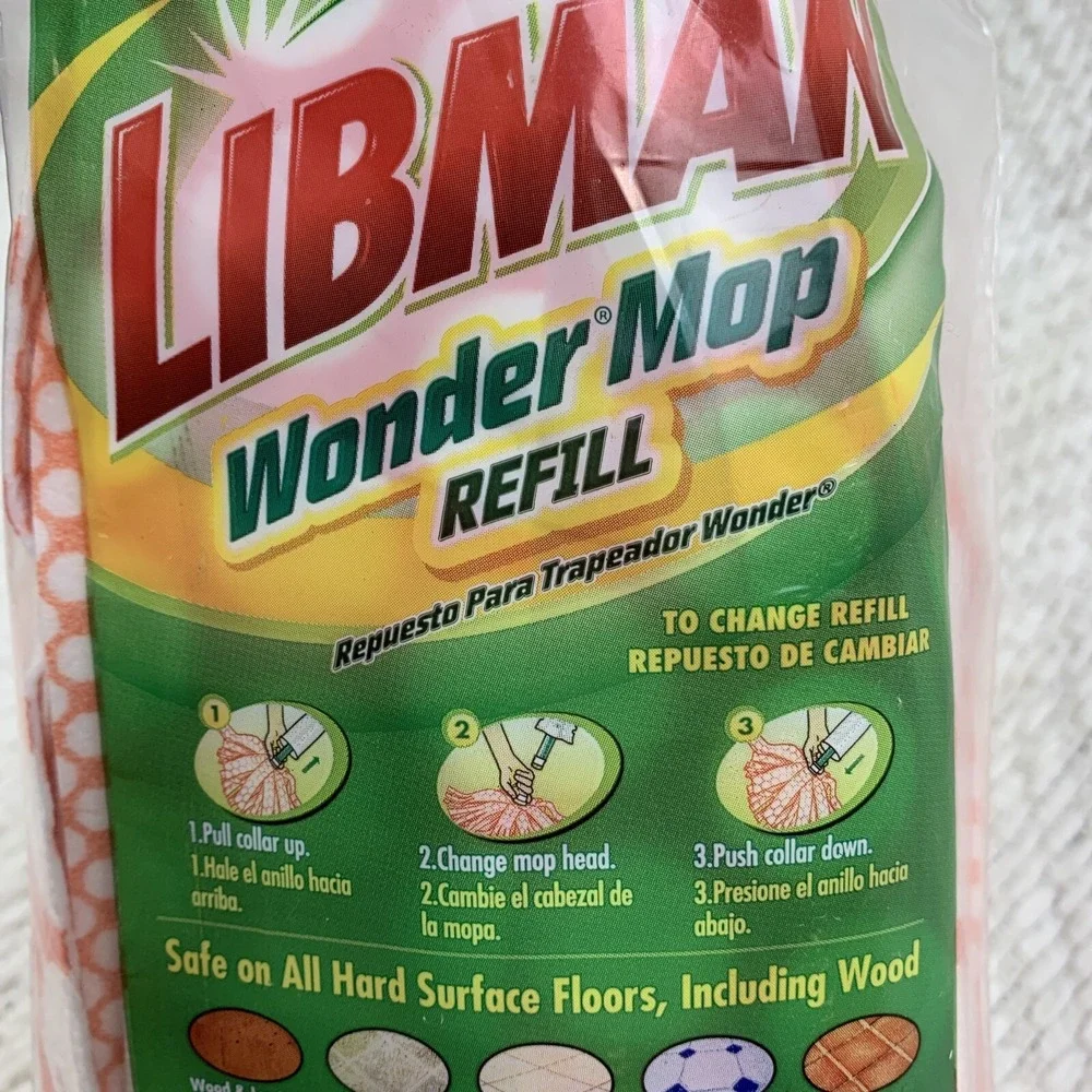 Libman Wonder Mop Refill  Model 02001  Easy Change  Machine Washable Refill  New